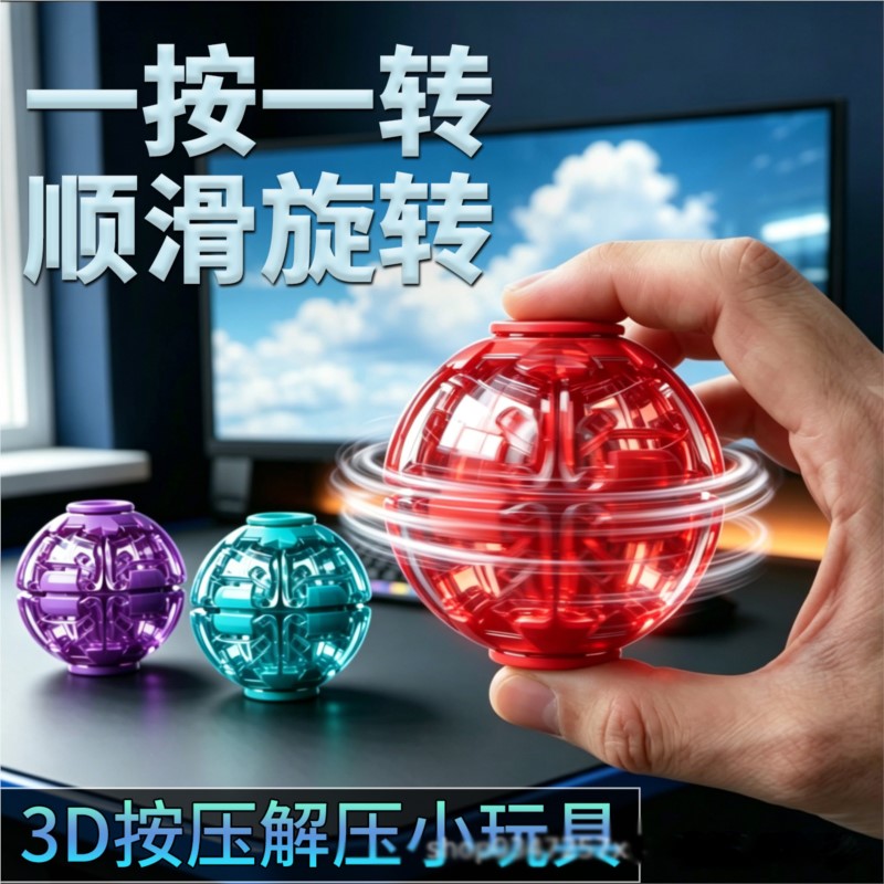 3D Printing Drawing - Balle anti-stress à rotation fluide, balle
