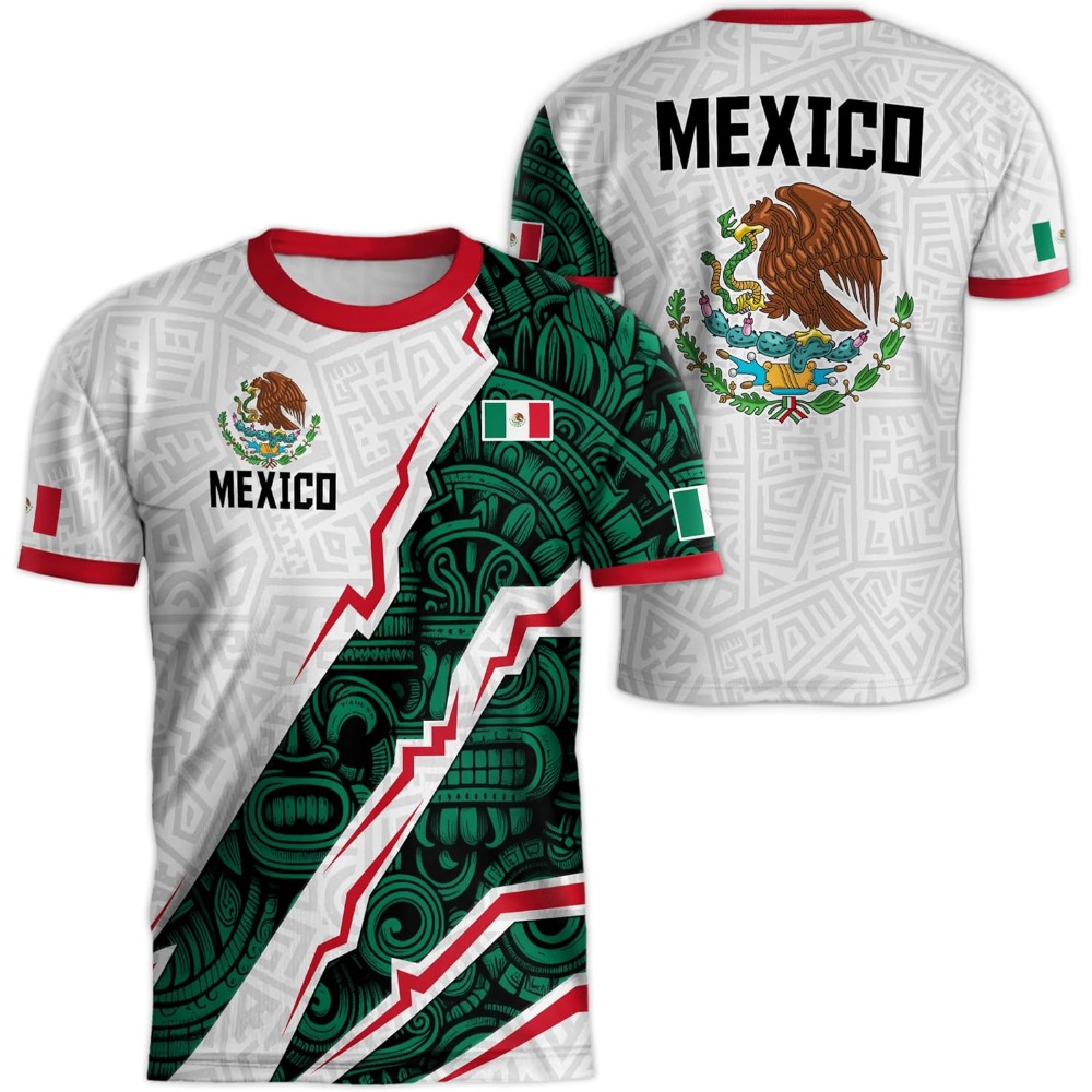 3D Printing Eagle - T-shirt imprimé drapeau national du Mexique