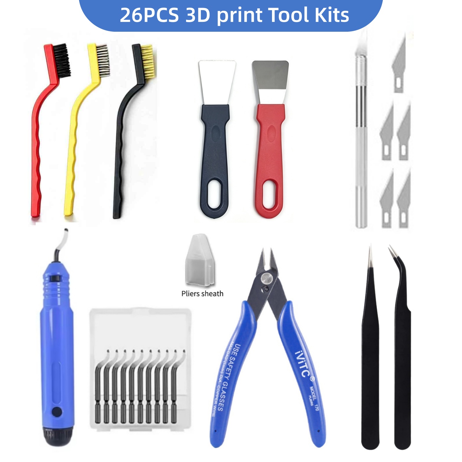 3D Printing Nerd - Kit d'outils d'impression 3D 26 pièces