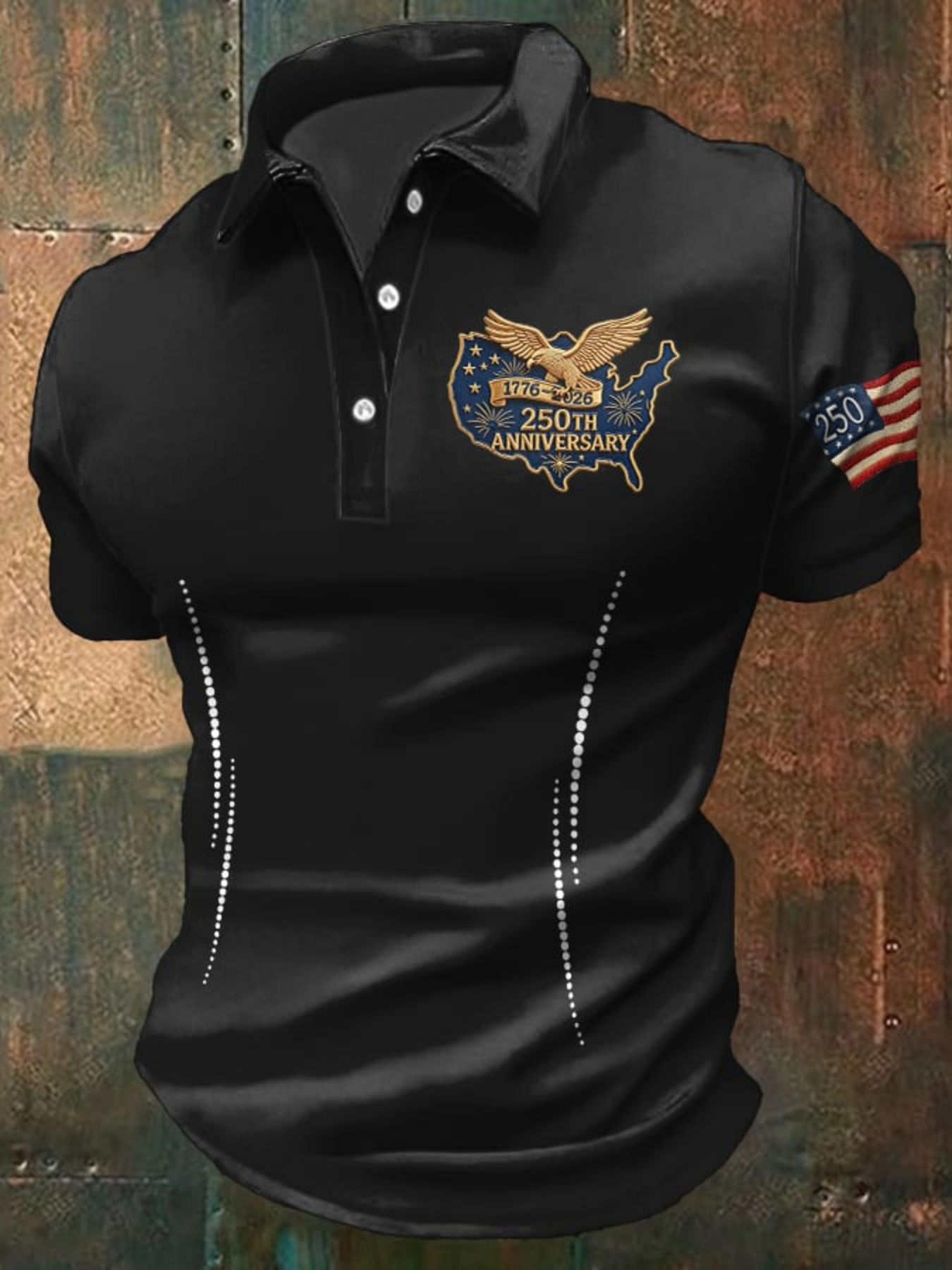 3D Printing Eagle - Polo Homme USA 250ème Anniversaire Imprimé