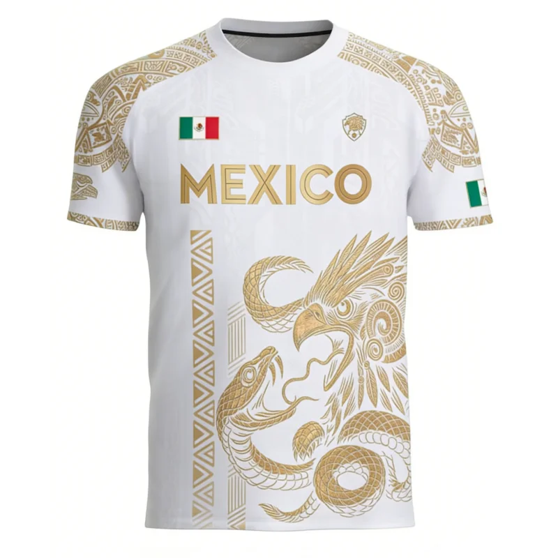 3D Printing Eagle - T-shirt pour homme imprimé drapeau mexicain,