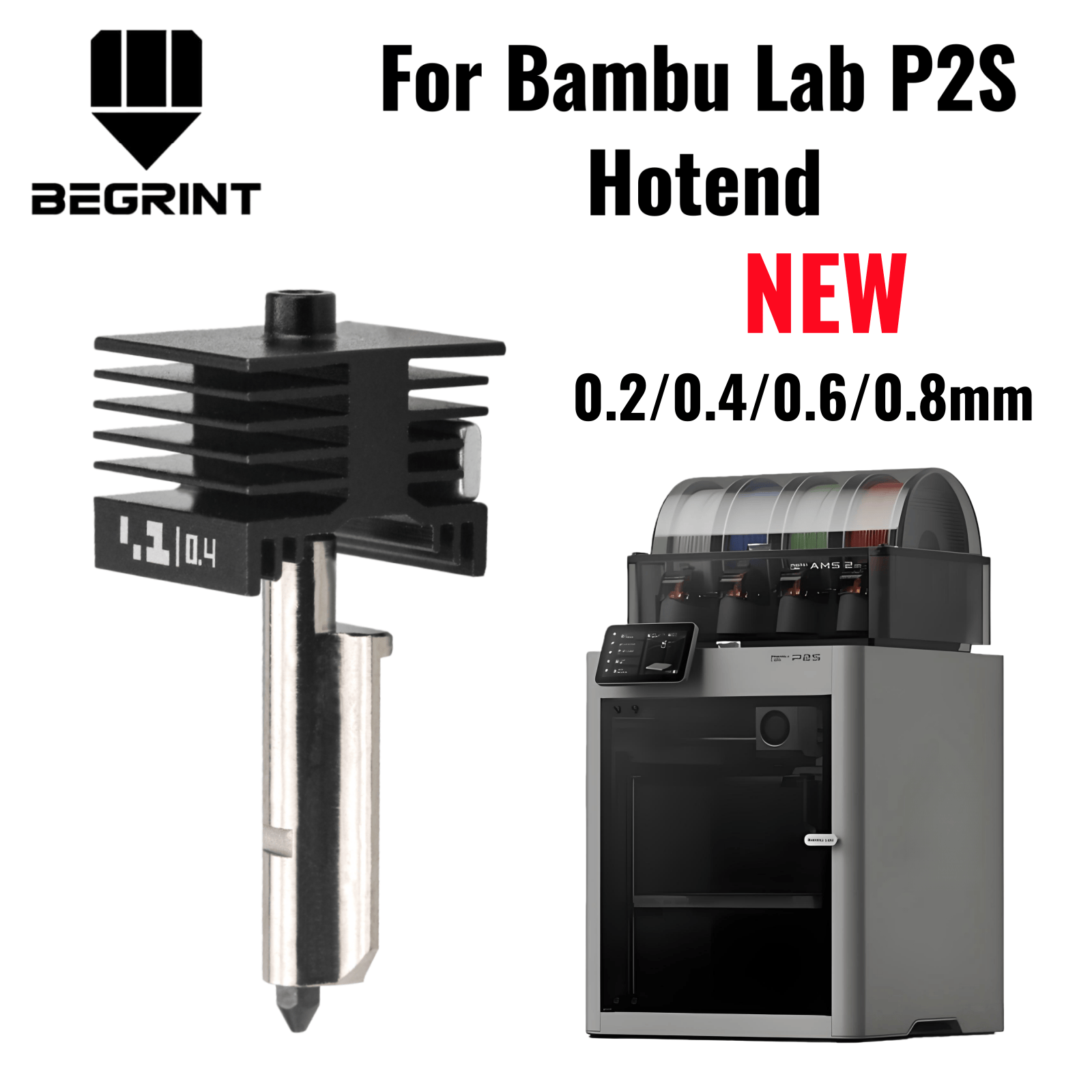 3D Printing Bambu Lab - Buse en acier trempé 0.2/0.4/0.6/0.8mm pour