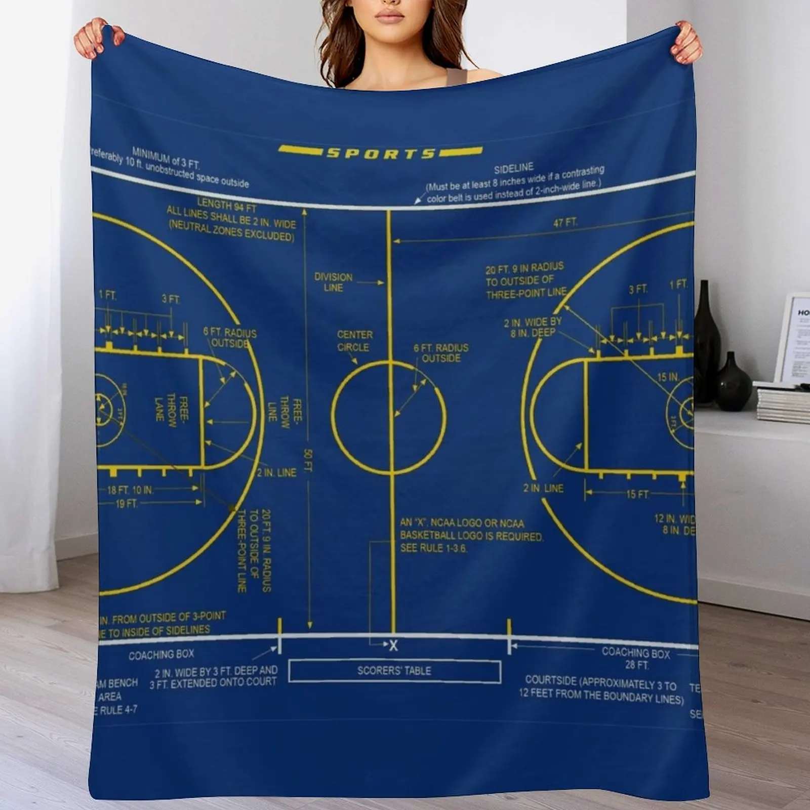 3D Printing Diagram - Schéma de terrain de basket-ball universitaire