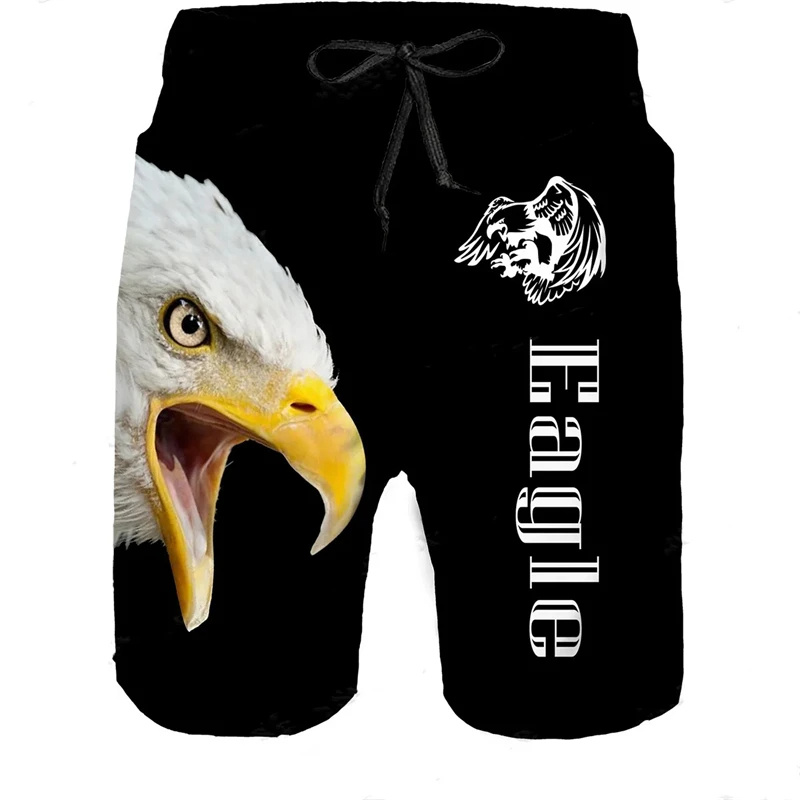 3D Printing Eagle - Short de plage blanc imprimé en