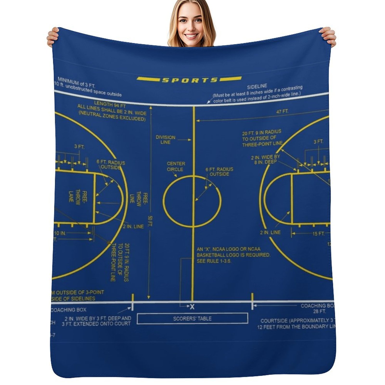 3D Printing Diagram - Schéma de terrain de basket-ball universitaire