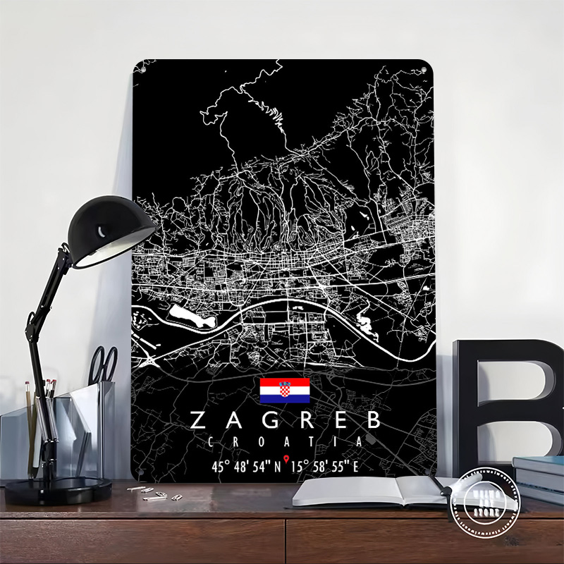 Affiche ZAGREB MAP CROATIA, pa - 3D Printing Zagreb avis et prix