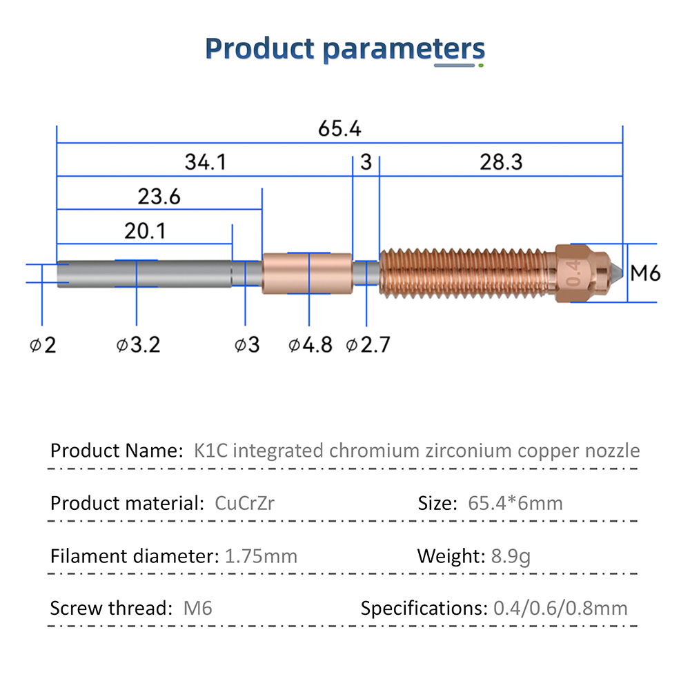 Buse K1C améliorée tout-en-un  - 3D Printer Nozzle Brass avis et prix
