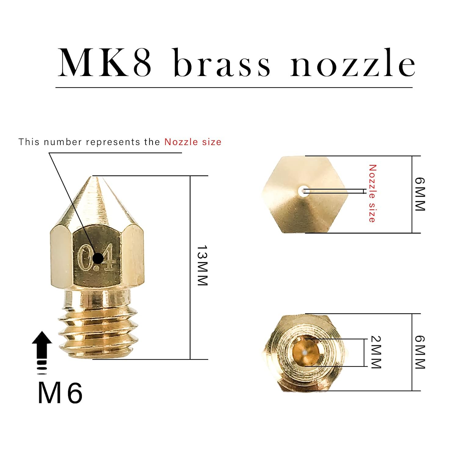 CREALITY 20 pièces MK8 buse en - 3D Printer Nozzle Brass avis et prix